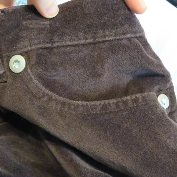 Vintage No Boundaries 98% cotton stretch Rhinestone Buttons Brown Bootcut - Picture 7 of 15